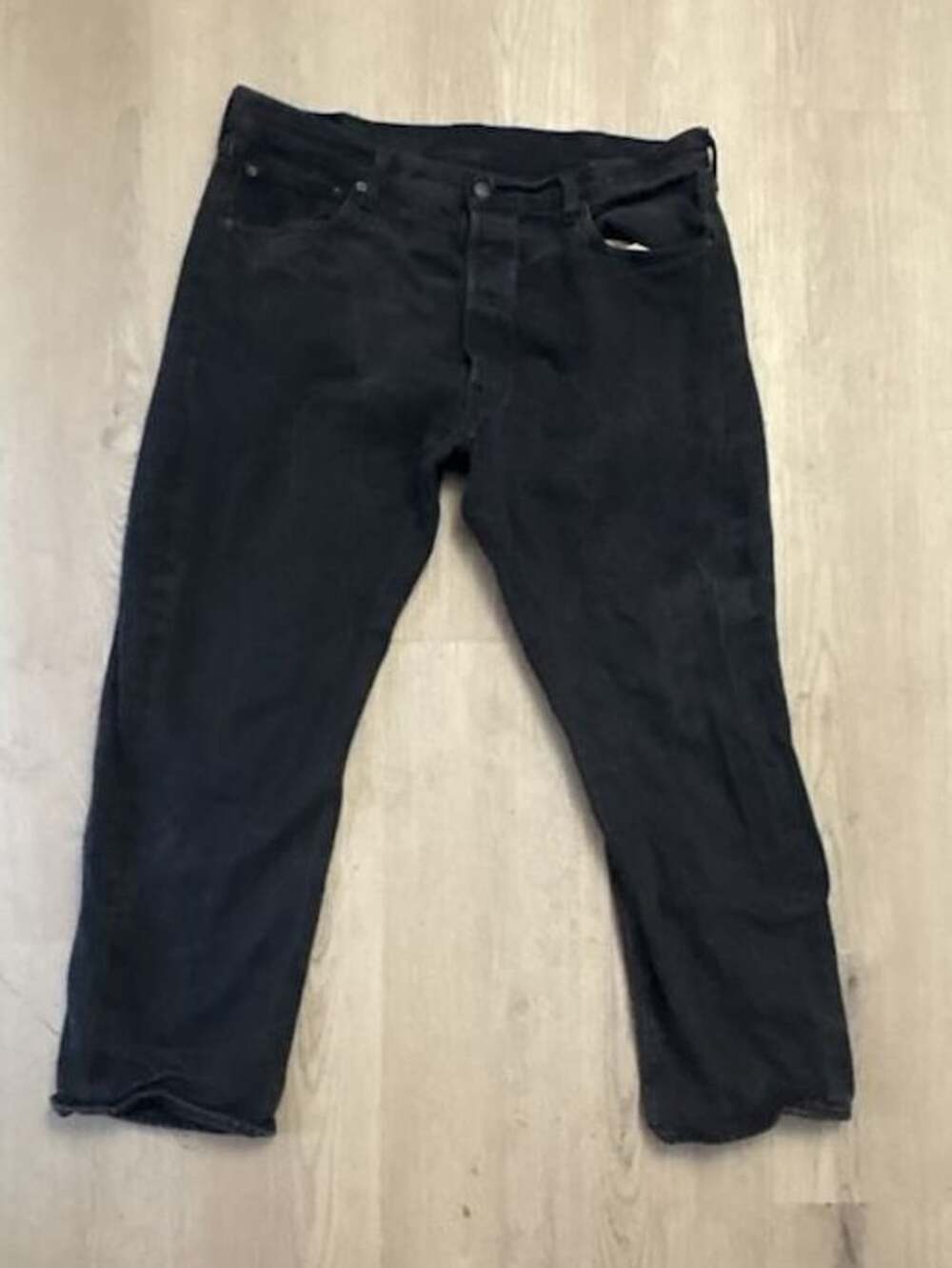 Levis 501 XX Black Denim Jeans Size 38x30 Straight Leg Vintage Style